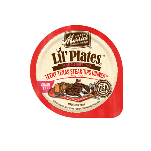 Merrick Lil' Plates Teeny Texas Steak Tips Dinner in Gravy Wet Dog Food