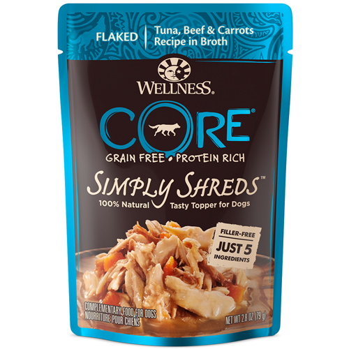 Wellness CORE Simply Shreds Tuna, Beef & Carrots Dog Food