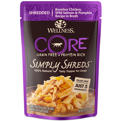 Wellness CORE Simply Shreds Chicken, Wild Salmon & Pumpkin Dog Food