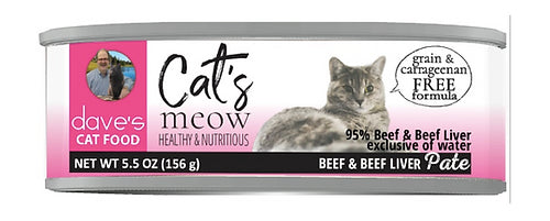 Dave's Cat’s Meow 95% Beef & Beef Liver Canned Cat Food