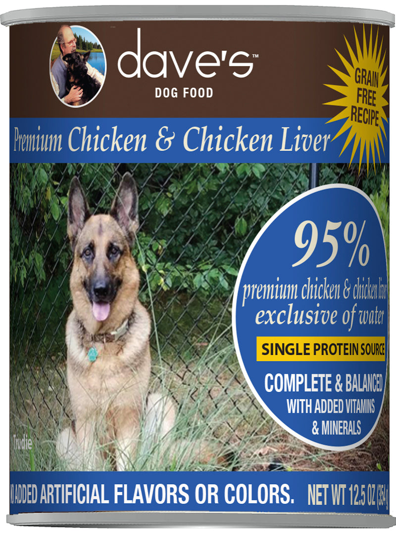 Dave’s 95% Premium Meats™ Canned Dog Food—Chicken and Chicken Liver