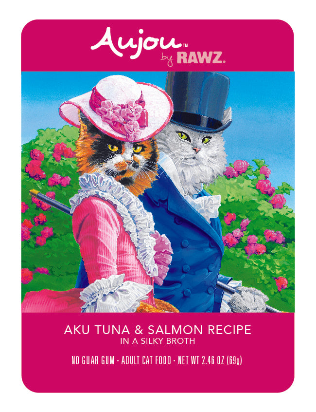 RAWZ Aujou Aku Tuna & Salmon Cat Food 8 / 2.46 oz Pouches