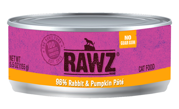 RAWZ 96% Rabbit & Pumpkin Pate Canned Cat Food – Hearty Pet