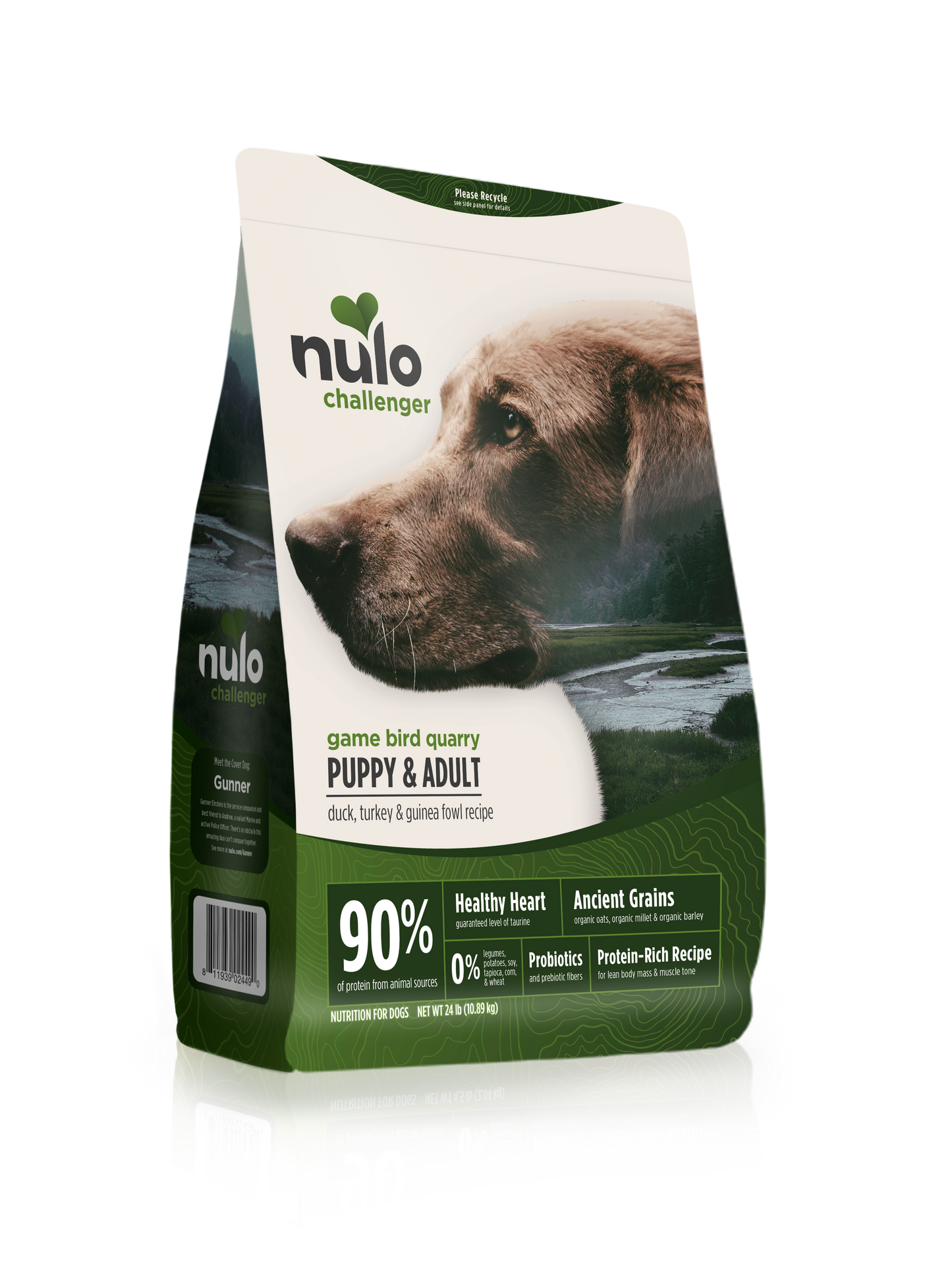 Nulo Challenger Gamebird Quarry Puppy & Adult Duck, Turkey, and Guinea Fowl Dry Dog Food