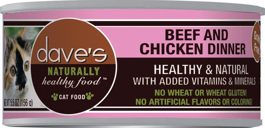 Dave’s Naturally Healthy Canned Cat Food Beef & Chicken Paté