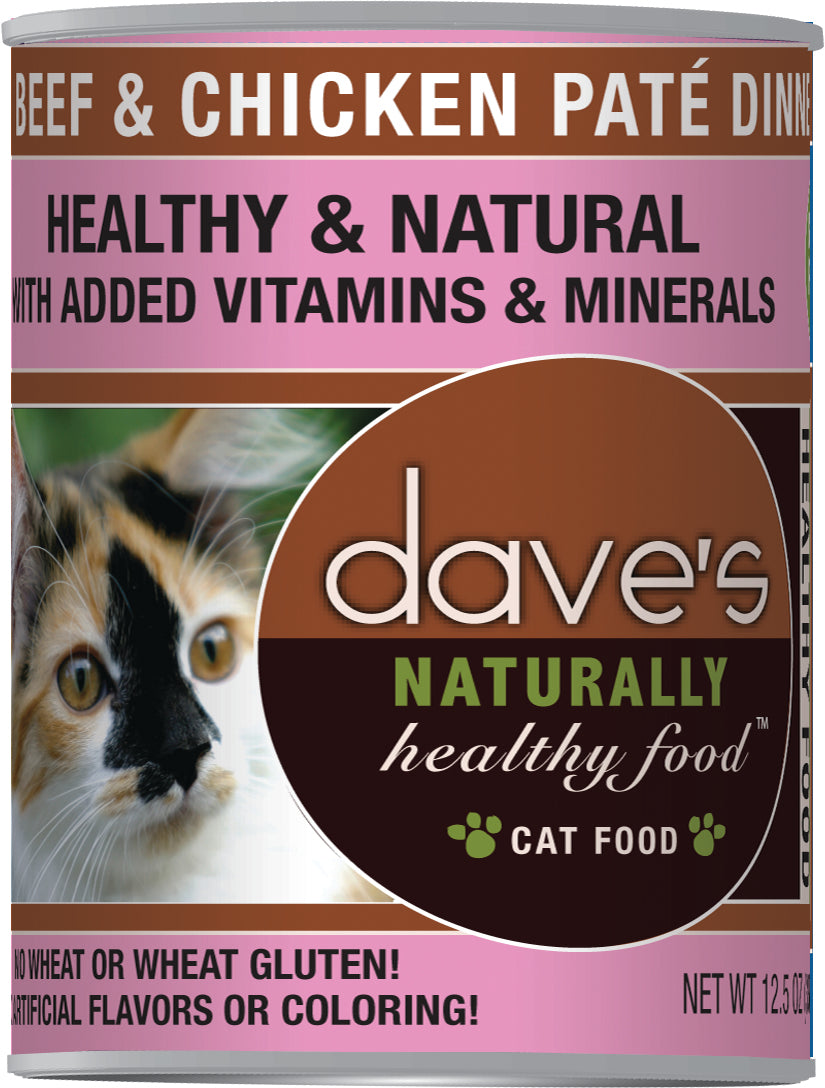 Dave’s Naturally Healthy Canned Cat Food Beef & Chicken Paté