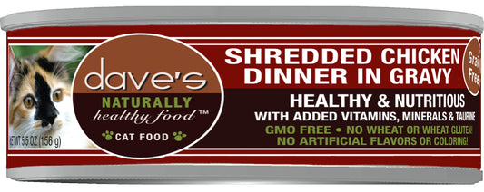 Dave’s Naturally Healthy Grain Free Cat Food Shredded Chicken
