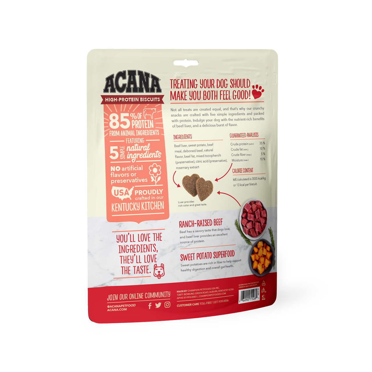 ACANA High Protein Crunchy Beef Liver Recipe Biscuits for Dogs - 9 oz. bag