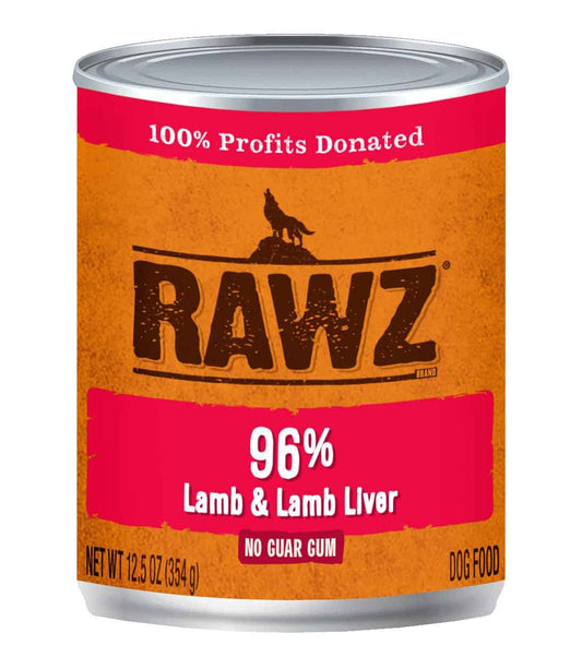 RAWZ 96% Lamb & Lamb Liver Canned Food for Dogs