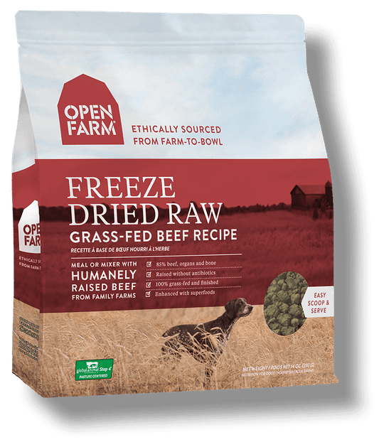 OPEN FARM Grain-Free Freeze-Dried Grass-Fed Beef Recipe for Dogs