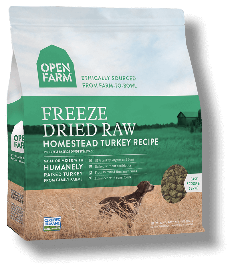 OPEN FARM Grain-Free Freeze-Dried Homestead Turkey Recipe for Dogs