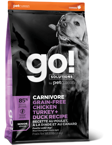 Go! Solutions Carnivore Grain Free Chicken, Turkey, + Duck Senior Dog Recipe