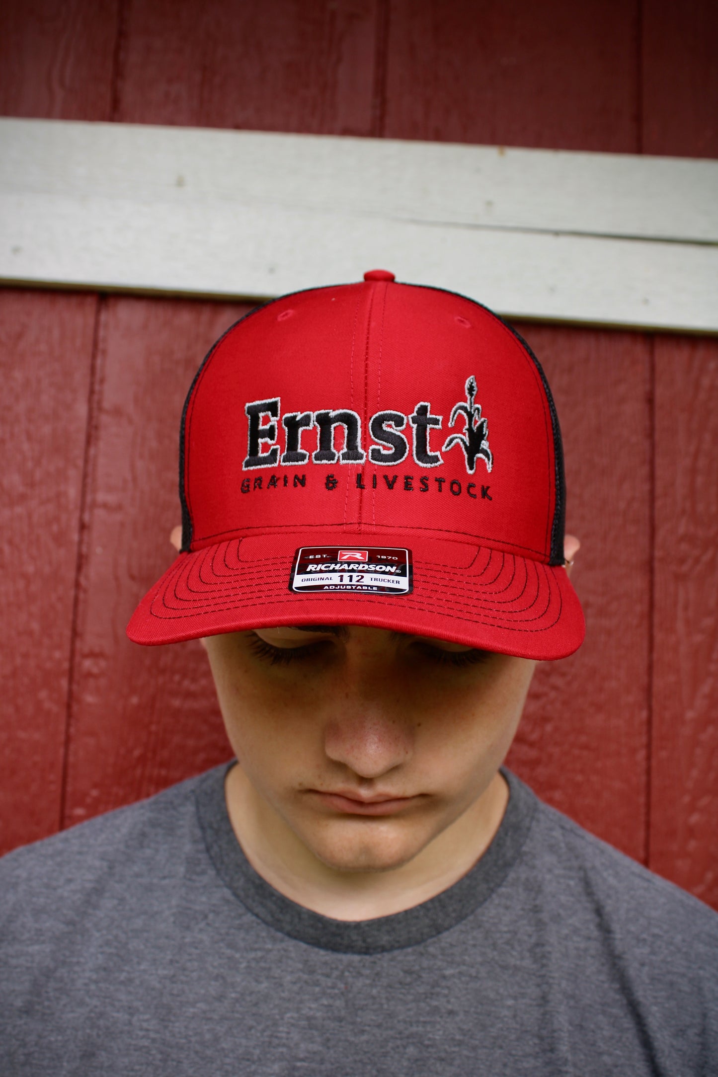 Red & Black Ernst Grain & Livestock Hat