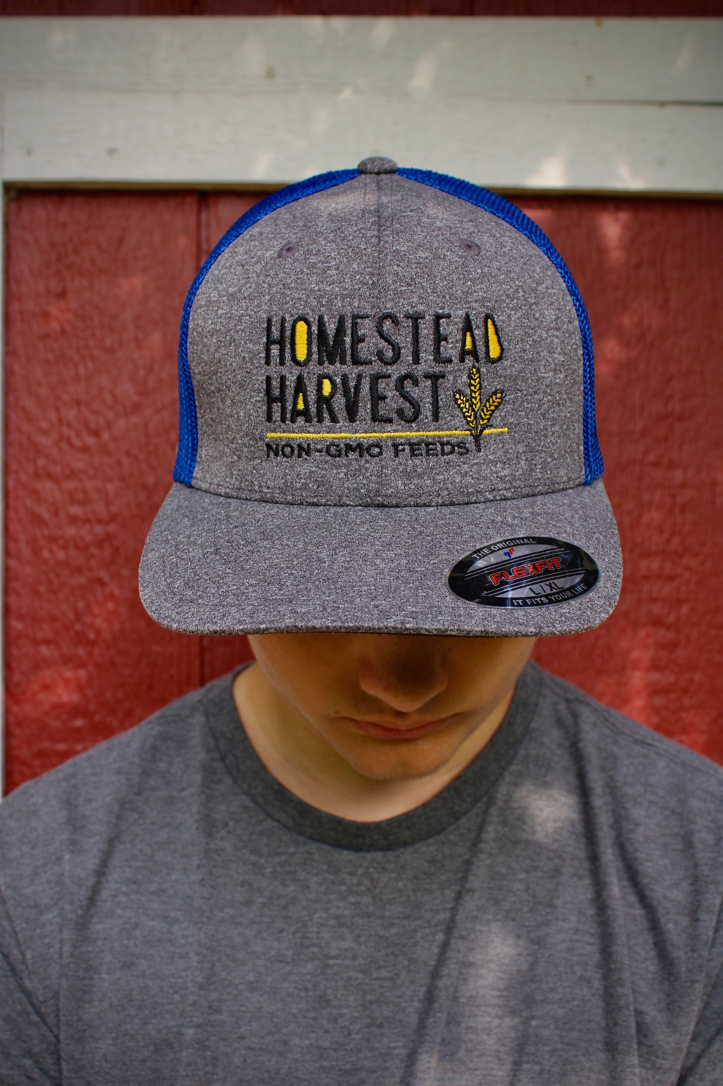 Royal Blue & Gray Homestead Harvest Hat