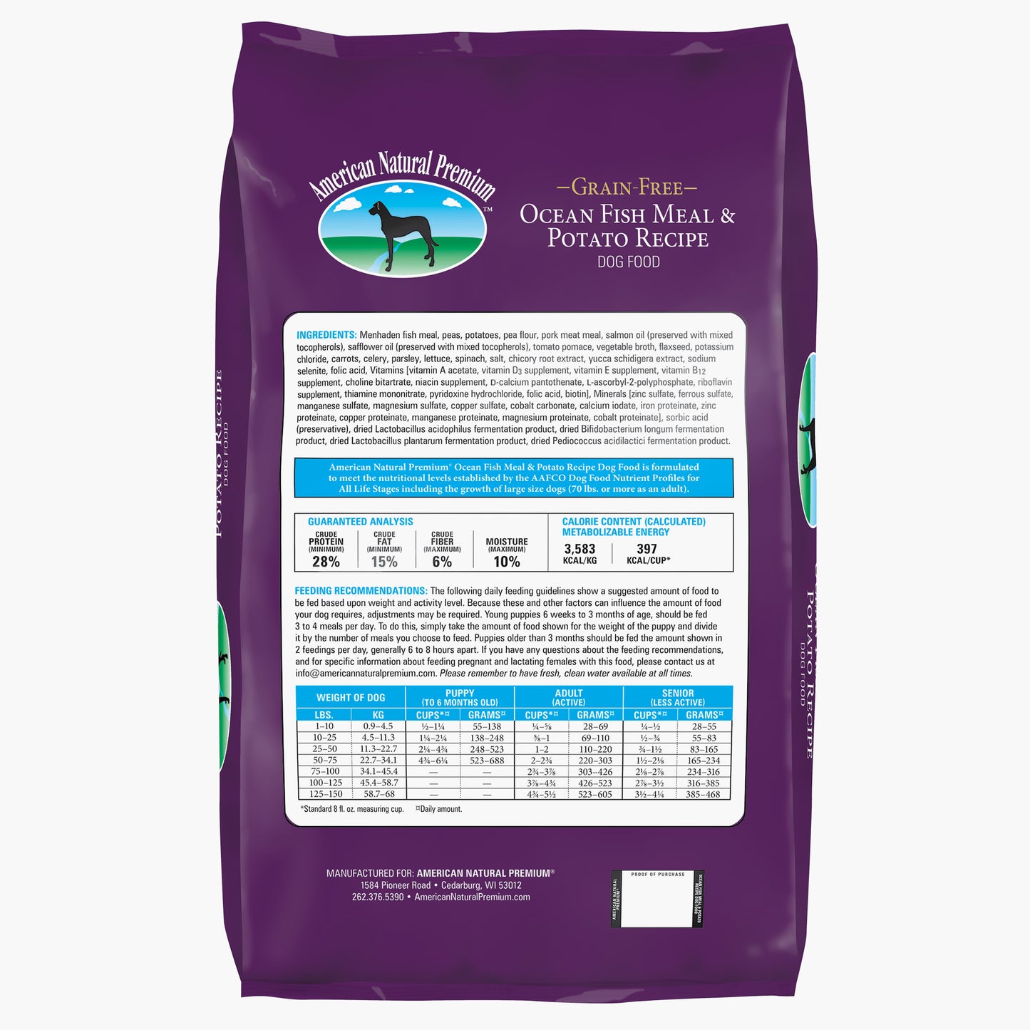 American Natural Premium Grain Free Ocean Fish and Potato Recipe Dog Food