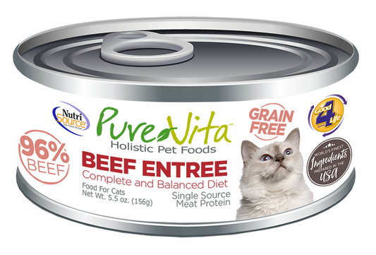 PureVita Grain Free Beef Entrée for Cats