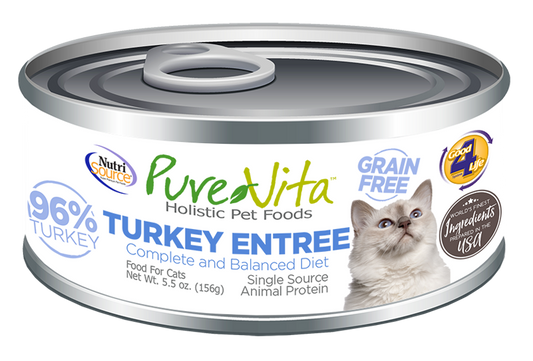 PureVita Grain Free Turkey Entrée for Cats