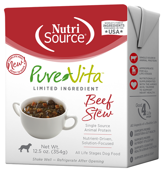 PureVita Grain Inclusive Beef Stew Wet Dog Food