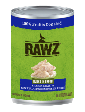 RAWZ Hunks in Broth Chicken Breast & New Zealand Green Mussel Recipe