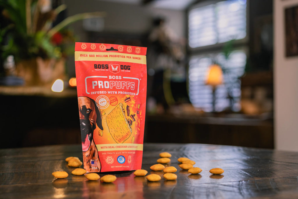 Boss Dog Propuffs Treat for Dogs Real Cheddar & Bacon Flavor