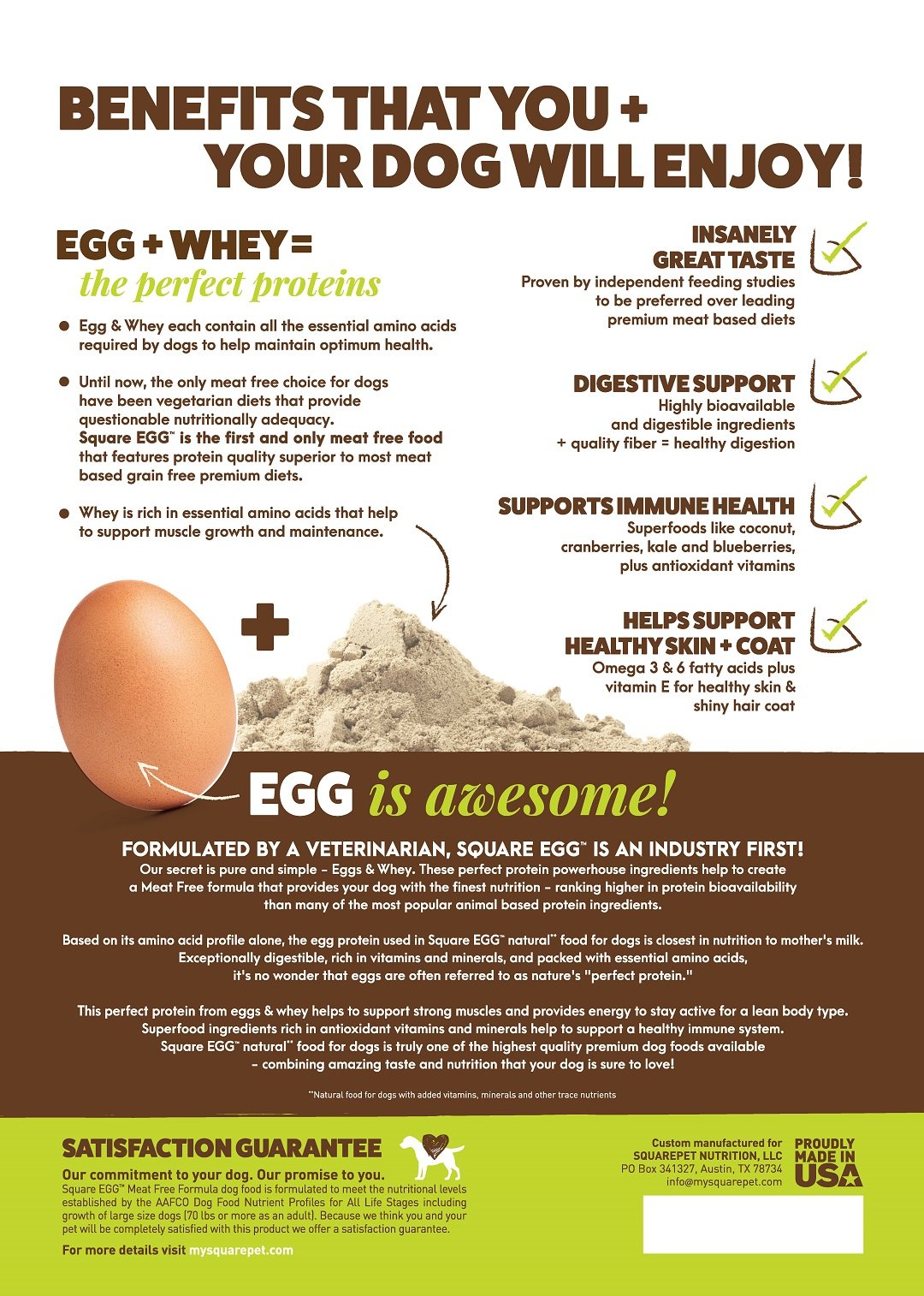 SquarePet Square Egg Canine Meat Free Formula
