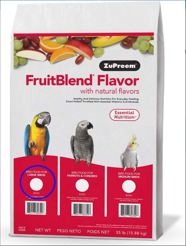Zupreem FruitBlend Flavor with Natural Flavors for Large Birds