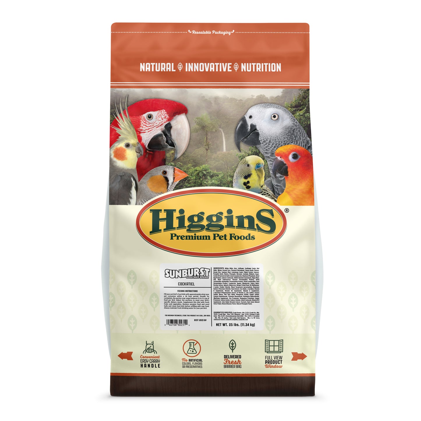 Higgins Sunburst Gourmet Blend Cockatiel Food