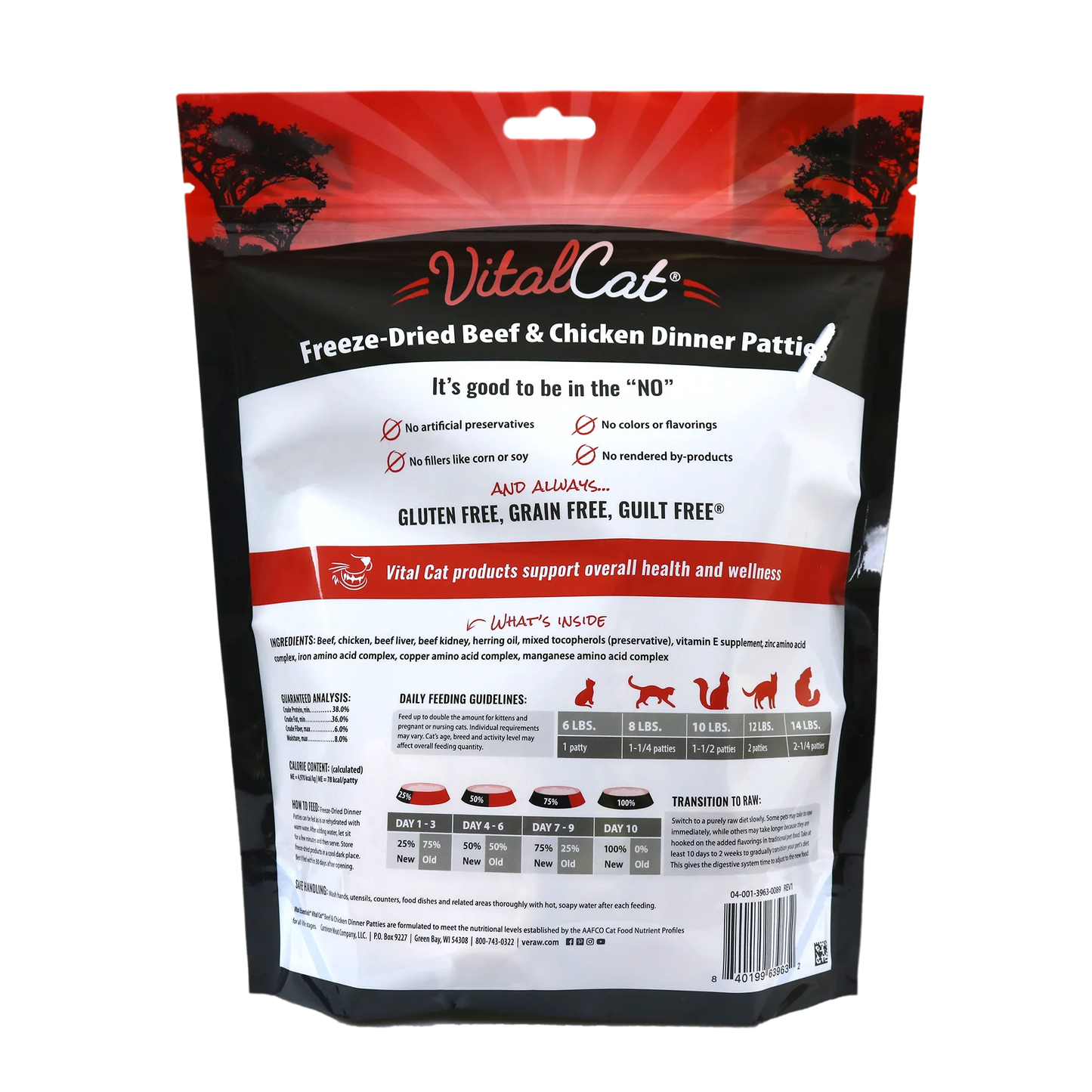 Vital Essentials Vital Cat Freeze-Dried Patties Beef & Chicken Recipe
