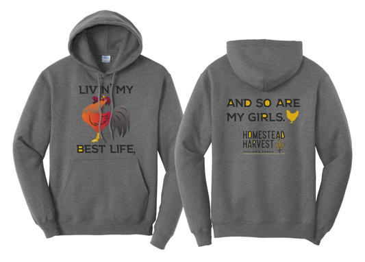 Livin’ My Best Life Graphite Heather Hoodie