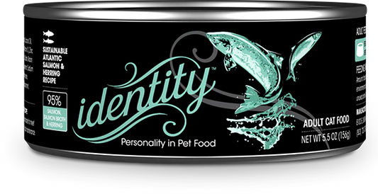 Identity 95% Sustainable Atlantic Salmon, Salmon Broth & Herring Pate Wet Cat Food