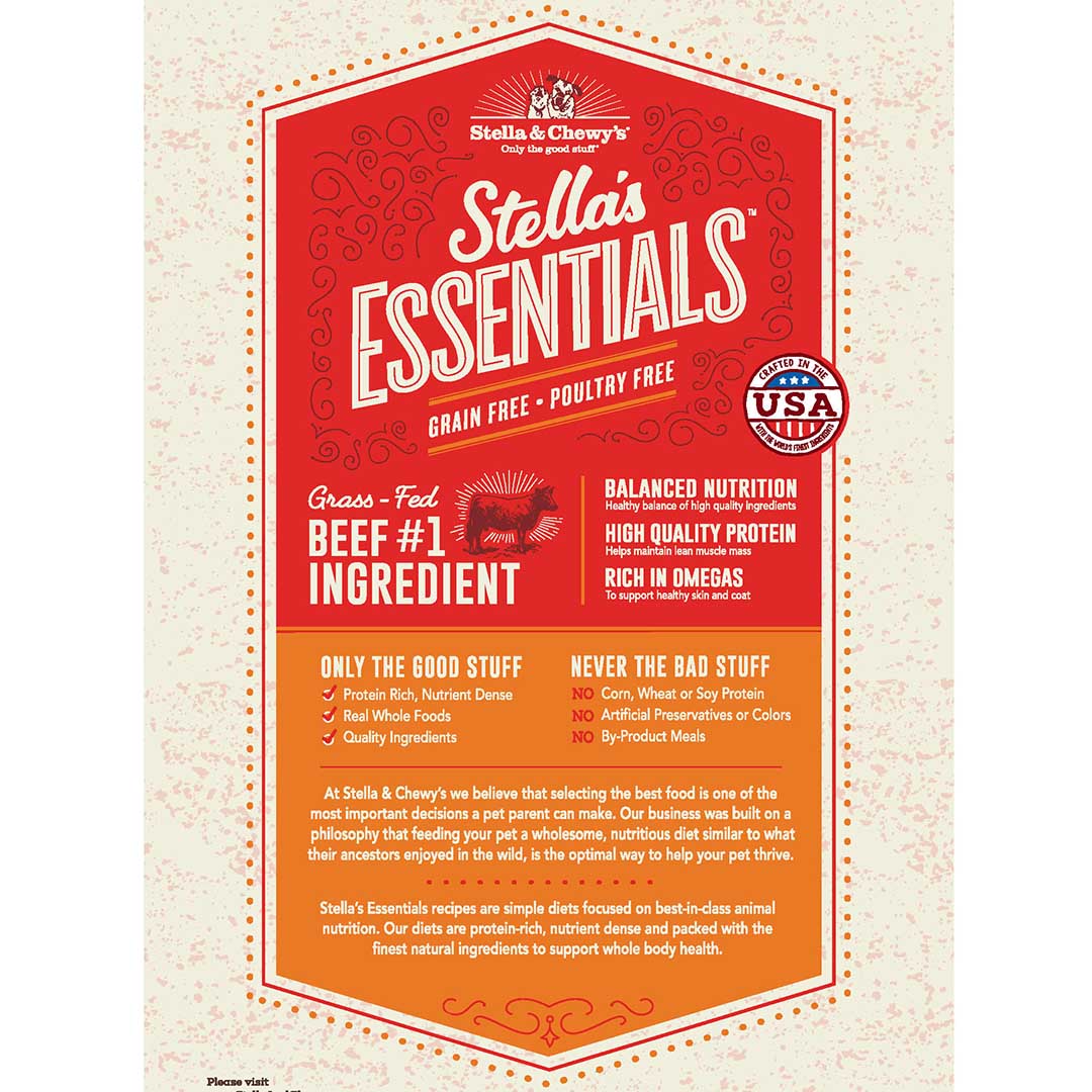 Stella & Chewy's Essentials Grass-Fed Beef & Lentils Recipe Dog Kibble