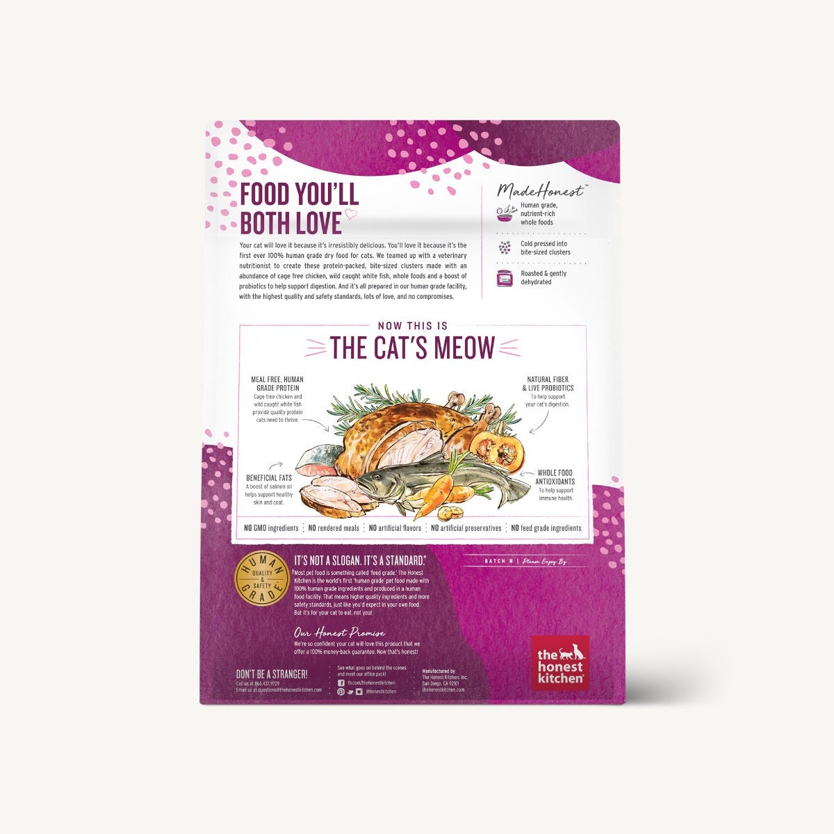 The Honest Kitchen Grain-Free Chicken & Whitefish Whole Food Clusters for Cats