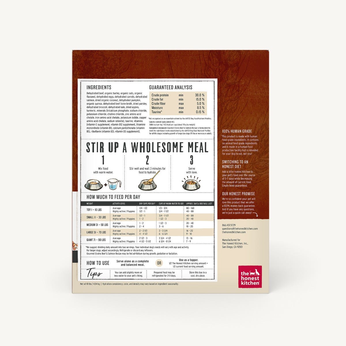 The Honest Kitchen Gourmet Grains Beef & Salmon Recipe Dehydrated Dog Food