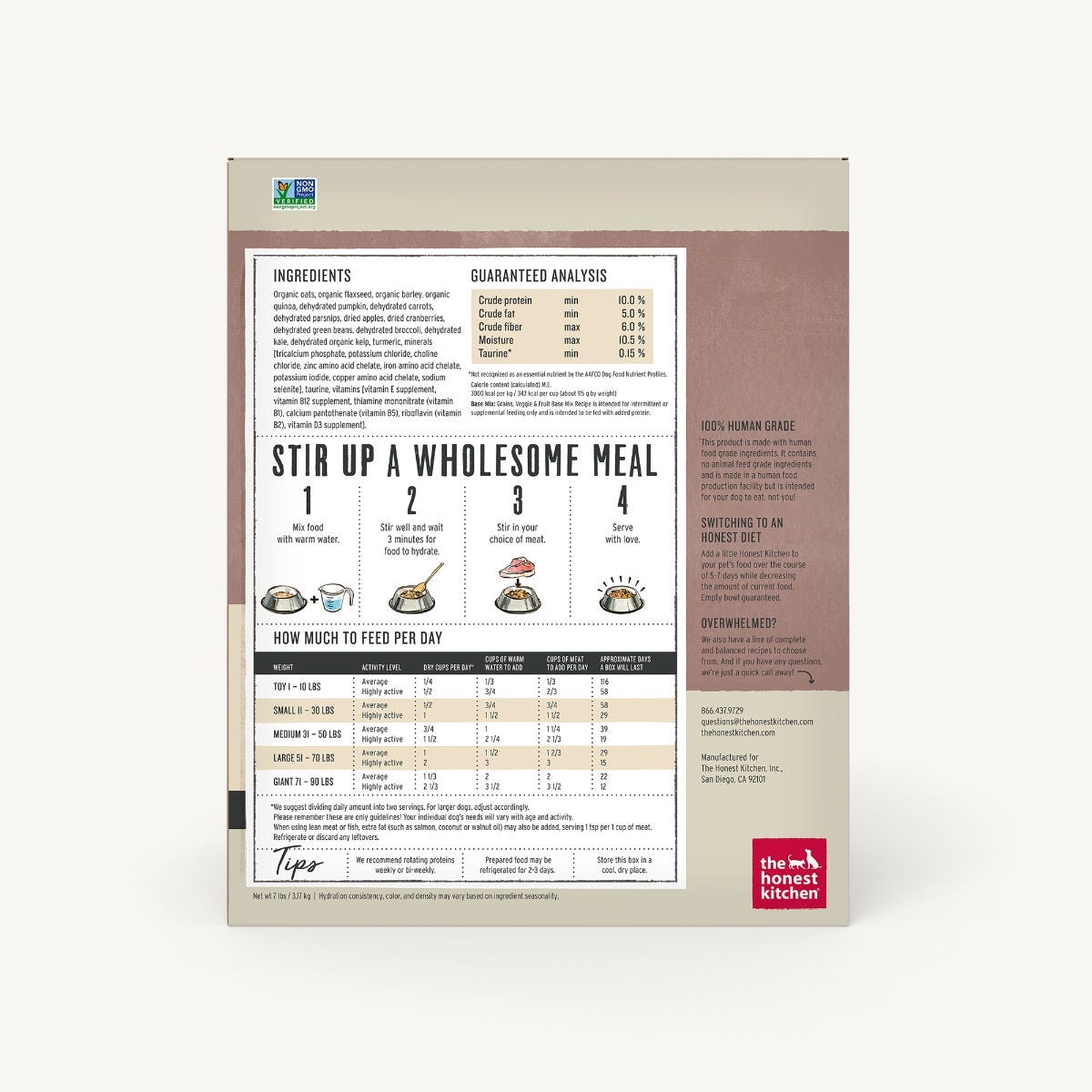 The Honest Kitchen Whole Grain, Veggie & Fruit Base Mix Dehydrated Dog Food