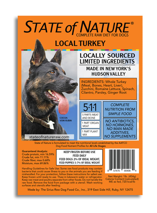 State of Nature Frozen Raw Turkey for Dogs